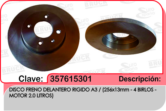 DISCO DELANTERO VW A3 93-99 2.0