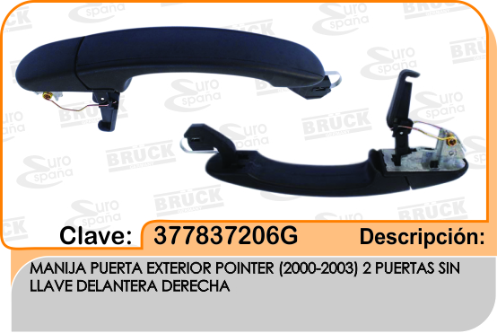 MANIJA EXTERIOR VW POINTER 00-03 2PTAS TRASERA