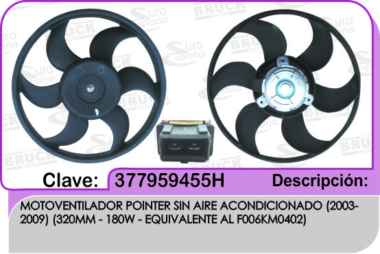 MOTOVENTILADOR VW POINTER SIN AIRE 03-09