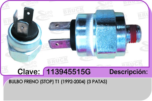 [113-945-515G-BRUCK] BULBO FRENO STOP VW SEDAN A1 A2 3 PATAS