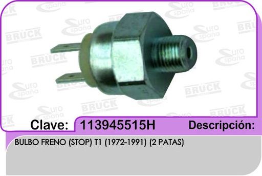 [113-945-515H-BRUCK] BULBO FRENO STOP VW SEDAN A1 A2 2 PATA