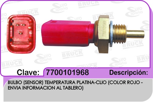 [7700-101-968-BRUCK] BULBO TEMPERATURA NS PLATINA ROJO