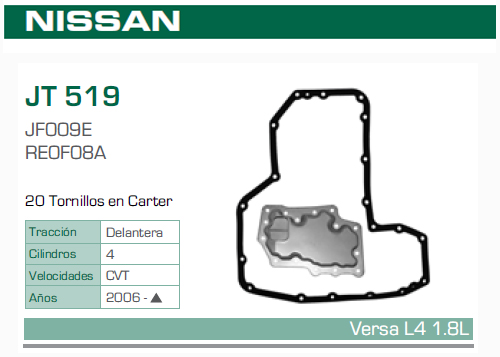 [JT-519] FILTRO TRANSMISION NS VERSA MARCH