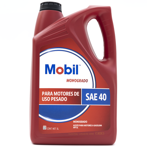 [MOBIL-40-5] ACEITE MOTOR GASOLINA MONOGRADO 40 5LTS