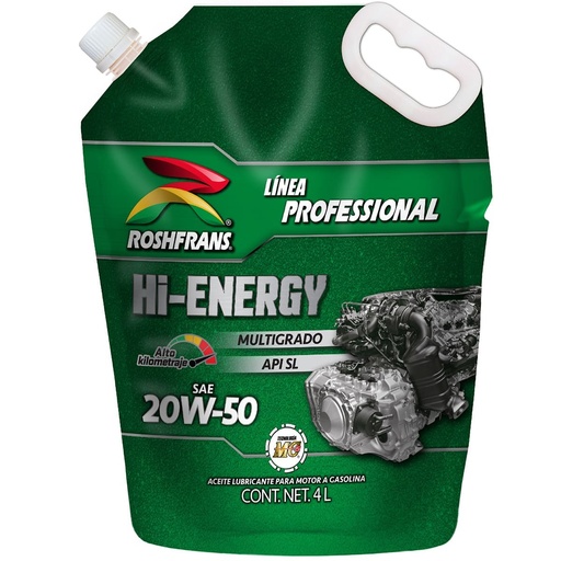 [528-ROSHFRANS] ACEITE MOTOR GASOLINA MULTIGRADO 20W50 4LTS