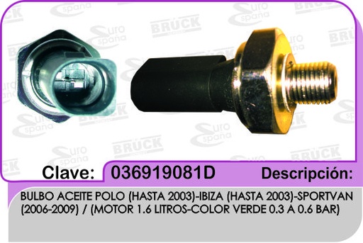 [036-919-081D-BRUCK] BULBO ACEITE VW GOL POLO