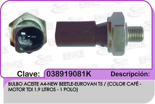 [038-919-081K-BRUCK] BULBO ACEITE VW JETTA A4 BEETLE 1.8 1.9 TDI