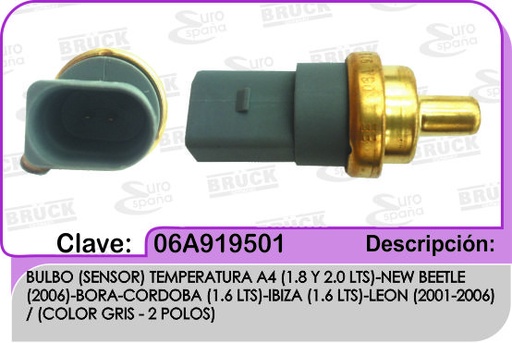 [06A-919-501-BRUCK] BULBO TEMPERATURA VW JETTA A4 1.8 2.0