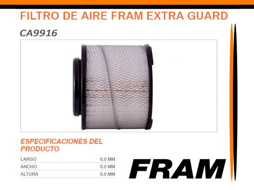 [CA-9916] FILTRO AIRE TY HILUX 10-13