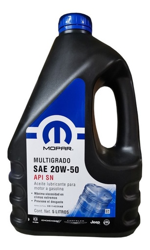[O5114226AD] ACEITE MOTOR GASOLINA MULTIGRADO 20W50 5LTS