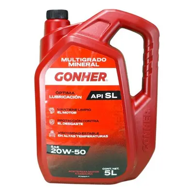 [GP-20W50-5-GONHER] ACEITE MOTOR GASOLINA MULTIGRADO 20W50 5LTS