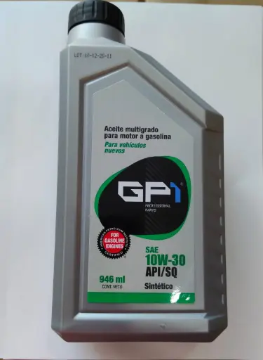 [GP1-10W30-1] ACEITE MOTOR GASOLINA MULTIGRADO 10W30 1LTS  
