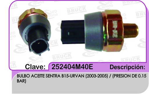 [25240-4M40E-BRUCK] BULBO ACEITE NS TSURU II III 05-15 SENTRA B16 B17 TIIDA NP300 08-