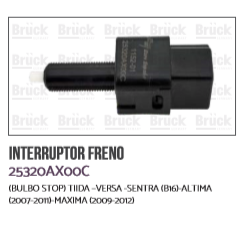 [25320-AX00C-BRUCK] BULBO FRENO STOP NS TIIDA VERSA MARCH ALTIMA 4 PTS